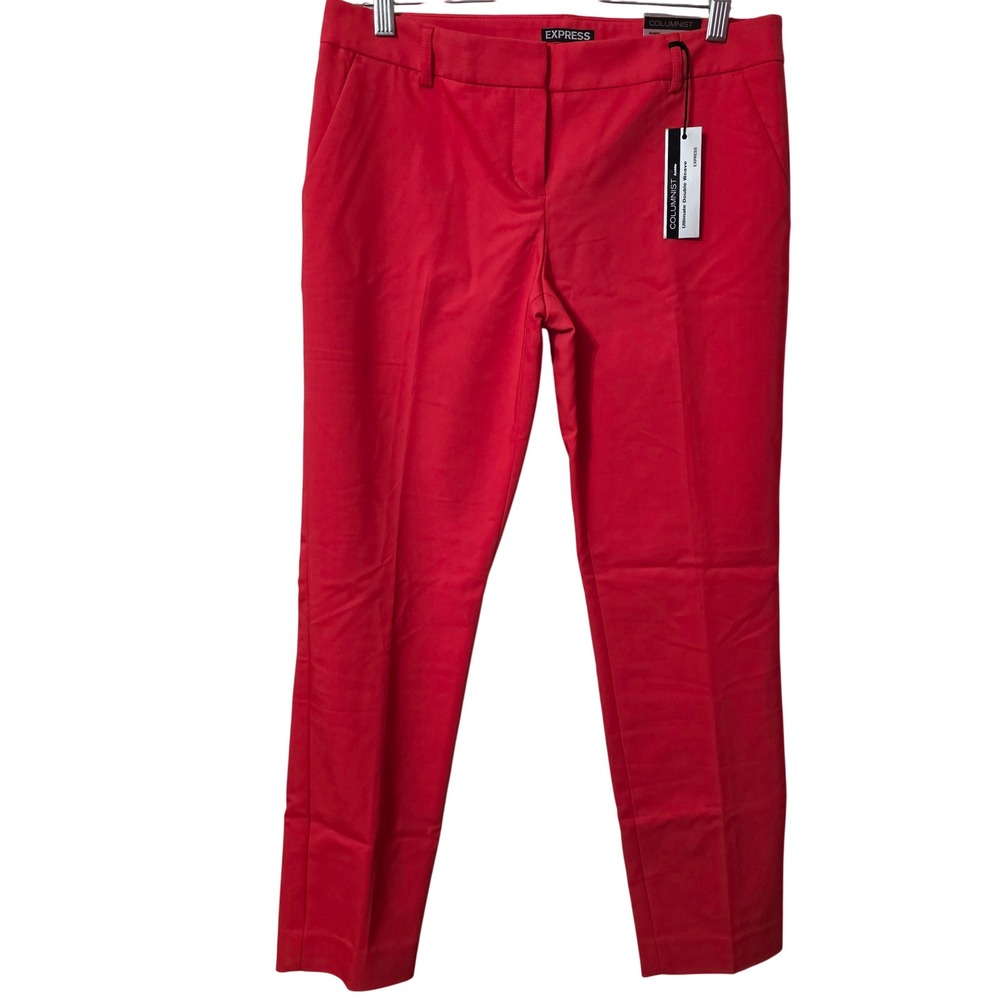 Express Columnist Ankle Pants Red Ultimate Double Weave Low Rise 6R New